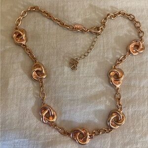 Dell’Olio Rosegold Tone Knotted Pretzel Design Link Necklace‎